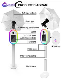 ตู้ถ่ายรูปดีไซน์ใหม่ สีขาวเงา พร้อมไฟวงแหวน LED สำหรับงานปาร์ตี้ เซลฟี่ กล้อง DSLR รองรับแท็บเล็ตขนาด 10.2-13 นิ้ว - Product Image 5