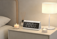 Kompaktes LED-Digital-FM-Uhr-Radio für Büro, Schreibtisch, Studentenwohnheim und Schlafzimmer