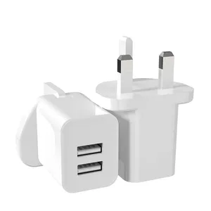 Factory Direct Sale Dual USB Port UK EU Wall Charger Fast 2.1A Quick Adapter for iPhone with CE