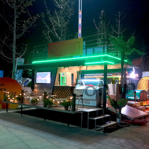 Puesto móvil Tienda de alimentos con escaparate Restaurante plegable Camión Venta Carro de café Remolque - Product Image 5