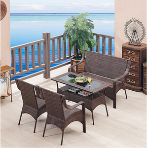 Đồ Gỗ Ngoài Trời Chất lượng cao không thấm nước mây <span class=keywords><strong>wicker</strong></span> 4 miếng mây ăn bàn ghế - Product Image 3