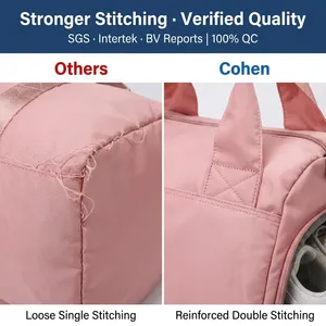 Borsa da ginnastica <span class=keywords><strong>rosa</strong></span> di lusso borsa da ginnastica da donna con Logo personalizzato con Logo tattico <span class=keywords><strong>borsone</strong></span> da palestra con supporto per tappetino Yoga e scomparto per scarpe - Product Image 4
