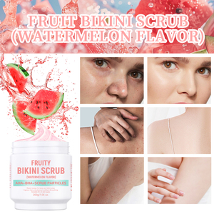 Vente en gros de gommage bikini à la fraise 200g exfoliant et lissant pour la zone du bikini avec extrait naturel de fraise - Product Image 1