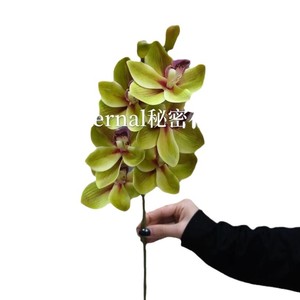 Orquídea Cymbidium Artificial Secret Garden, Flor Grande de Plástico PU, Decoración para el Hogar, Bodas, Graduaciones - Product Image 1