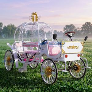 Charrette royale de luxe personnalisée de haute qualité pour mariage, chariot à chevaux à 4 roues, chariot électrique en forme de citrouille - Product Image 1