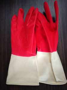 65g Bi couleur Prix Pas Cher Gants En Caoutchouc Double Couleur Ménage Latex Gants - Product Image 4