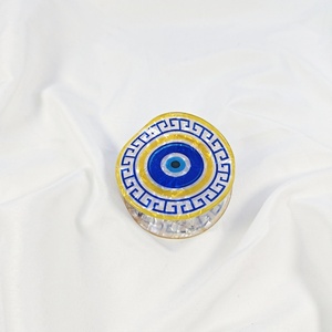 Nouvelle Arrivée 2026 – <span class=keywords><strong>Pince</strong></span> à Cheveux Ronde de 6 cm de Haute Qualité, Personnalisée, Motif Œil de Diable, Élégante, Yeux Bleus - Product Image 4