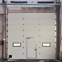 Porte sectionnelle industrielle moderne multifonctionnelle en acier isolée, coupe-vent, automatique, en polymère, haute performance pour hôpital