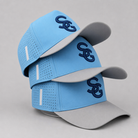 Casquette de golf 5 panneaux en nylon avec logo brodé 3D personnalisé, perforations laser, douce, luxueuse et performante pour l'été – Vente en gros