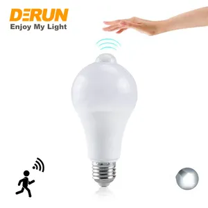 Lâmpada led inteligente noturna, pir, sensor de movimento, 7w, 9w, 12w, e27, para corredores, para garagem, vaso sanitário