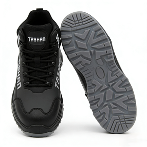 Bottes de sécurité à embout <span class=keywords><strong>d</strong></span>'<span class=keywords><strong>acier</strong></span> anti-perforation, anti-écrasement, antistatiques, respirantes, en cuir et coton, robustes, pour le travail industriel, en PU, toutes saisons - Product Image 2