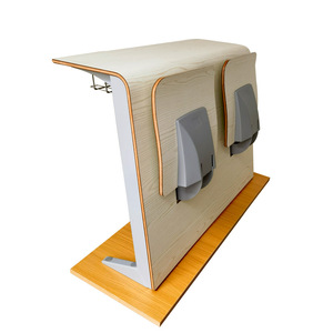 Bureau incurvé Lanyang pour l'école ZL-9201, métal, couleur bois naturel - Product Image 1