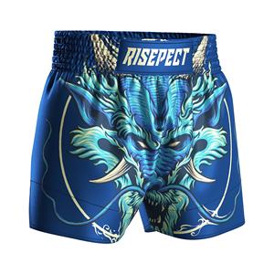 Pantalones cortos de Muay <span class=keywords><strong>Thai</strong></span> suaves de seda con diseño de dragón personalizado, ajuste cómodo para MMA Boxing Fight Kicking UFC - Product Image 3