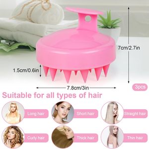 Free Sample Portable Manual Hair Scalp Massager Shampoo Brush PS Handle Dry Soft <b>Silicone</b> <b>Waterproof</b> Cleansing Brush - Product Image 2