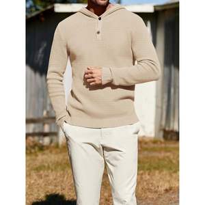 Sudadera con capucha de punto de gofres para hombre 2025, Sudadera ligera de manga larga con cremallera, lavado con ácido, tallas XXS a XL - Product Image 1