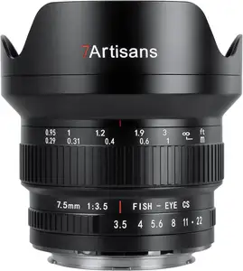 7 장인 MF 7.5mm F3.5 APS-C 205 울트라 광각 수동 어안 렌즈, 80D 200D 블랙용 Canon EF DSLR 렌지와 호환 가능