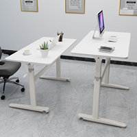 Table de bureau réglable en hauteur à manivelle manuelle, mécanisme de levage fluide, tables d'ordinateur réglables, base en acier, OEM CE