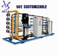 Système d'osmose inverse 50 000 LPH, station de traitement d'eau industrielle 50 T/H pour applications d'eau ultrapure
