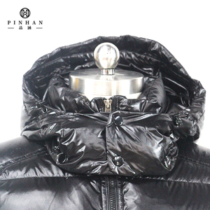 Brillant noir hommes utilitaire et gilet à capuche hommes bouffant matelassé vers le bas gilet Streetwear extérieur <span class=keywords><strong>sans</strong></span> manches veste avec poches - Product Image 6