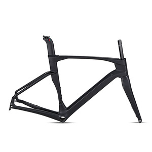 Cuadro de <span class=keywords><strong>Bicicleta</strong></span> de Carretera Aerodinámico de Fibra de Carbono Negro Personalizado Sin Marca con Frenos de Disco de Eje Pasante y Pintura Personalizable, Hecho en China - Product Image 5