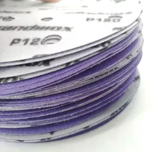 Kertas pasir oxido cakram keramik ungu bulat kait dan lingkaran ampelas cakram abrasif film pengamplasan cakram untuk pemolesan - Product Image 5