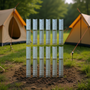 Ancrages au sol en acier galvanisé en forme de L 2x2x19,7 pouces pour usage extérieur - Product Image 2