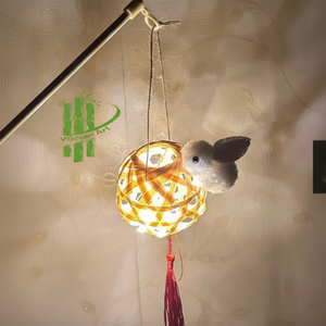 Conejo Ángel de mediados de otoño Caja de luz Diseño artesanal de bambú Vietnamita - Product Image 1