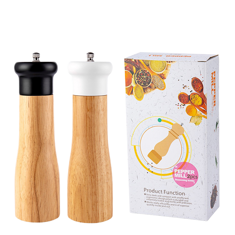 Manual Mills Wooden Salt and Pepper Grinder Multi-Purpose Cruet Kitchen Tool Ceramic Grinder for Kitchen Household