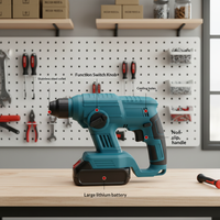 Perceuse à percussion rotative sans fil haute puissance multifonction 21V avec batterie au lithium 800W pour perçage mural efficace – Vente en gros