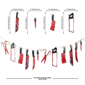 DAMAI Halloween Party Decoration Bloody Banner Horror Scary Garland Decor for Creepy Theme Birthday Carnival Spooky Props Supply - Product Image 5