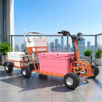 Scooter électrique Mico 4000W 4 roues motrices, glacière isotherme en acier inoxydable 75QT, chariot réfrigérateur durable au lithium pour la pêche sur glace, chariot de golf 125KG