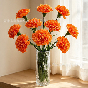 Dongchen Crafts Artificial Carnation Silk <b>Flowers</b> Single-headed Long-stem 8.5 Cm Diameter <b>Vase</b> <b>Flowers</b> Home Decor - Product Image 3
