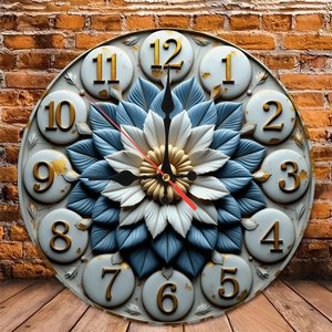 Round Wooden Wall <b>Clock</b> 25x25Cm Creative <b>Art</b> Quiet Movement Home Living Room Decor - Product Image 5