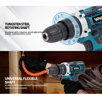 Perceuse-visseuse sans fil OEM en gros, kit d'outils 21V 128 pièces, mandrin sans clé 10mm, 30Nm, vitesse variable, réversible, 2 batteries