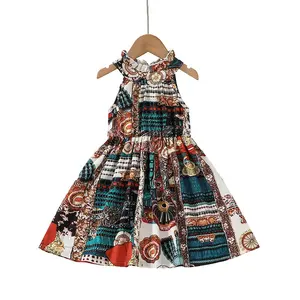 드레스 어린이 의류 민소매 패션 인쇄 특수 소녀 드레스