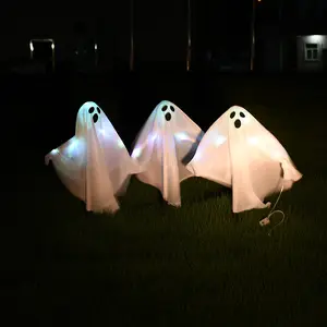 Wholesale Halloween Horror Props Haunted House Decoration Sound Luminous Voice Control Skeleton Door Hanging Ghost