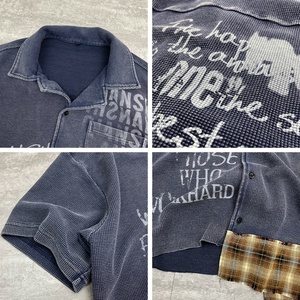 เสื้อยืดโอเวอร์ไซส์ผู้ชายคุณภาพสูง ลายพิมพ์แบบกำหนดเอง ตัดเย็บทรงครอป ดีไซน์กระดุมแบบวาฟเฟิล ผ้าฝ้ายฟอกสีสไตล์วินเทจ - Product Image 3