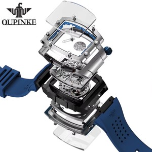 Montre-bracelet automatique originale OUPINKE 3213 pour homme, montre mécanique de luxe haut de gamme, chronographe ajouré, étanche - Product Image 3