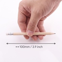 Crayon de golf HB en bois naturel avec gomme, corps rond, bois brut, non toxique, mini-crayon portable, vente en gros, logo personnalisé, OEM