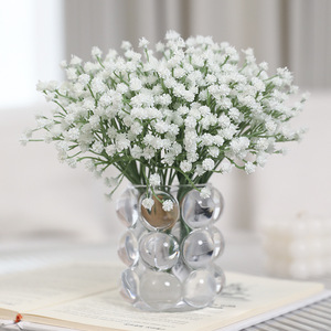 Soft Silicone Baby's Breath <b>Bouquet</b> White 3 Stem Wedding Home Decor <b>Artificial</b> Flower Arrangement - Product Image 2