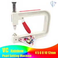 Machine à sertir les perles et les strass VC 4 5 6 8 10 12mm blanche, outils de presse manuelle pour vêtements et artisanat DIY