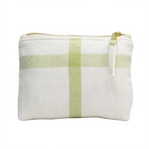 Sac de maquillage en lin de haute qualité fermeture éclair taille personnalisée dernière mode pour le stockage des cosmétiques quantité minimale de commande bas petit motif de couleur pour le voyage - Product Image 3