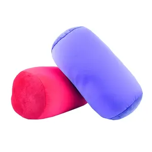 Venta al por mayor multicolor forma de tubo almohada Micro cuentas relleno rollo viaje almohada
