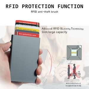 Casekey Custom Color Ultra Thin <b>Metal</b> Smart Slide <b>Wallet</b> Anti-rfid Anti-theft Aluminum Alloy Pop Out Card Holder for Men - Product Image 4