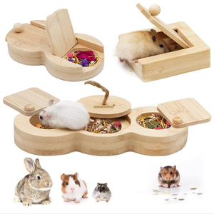 Shangrun Bamboo Animals Foraging <span class=keywords><strong>Toys</strong></span> piccoli animali domestici criceto in legno Forager Golden Bear <span class=keywords><strong>Hamster</strong></span> Snack Plate Wood <span class=keywords><strong>Pet</strong></span> Feeder - Product Image 6