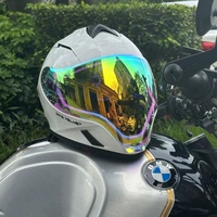 Casque de moto intégral SLKE 2024 Predator Design certifié DOT avec double visière et doublure en mousse