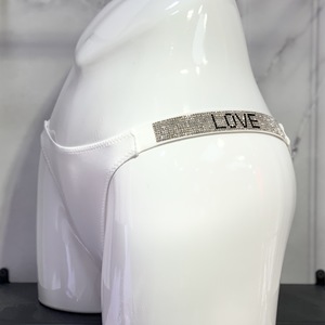 Tanga de seda helada romántica para mujer, lencería sexy de talle bajo con diseño de V secreto, braga íntima con lazo decorativo, sin costuras - Product Image 6