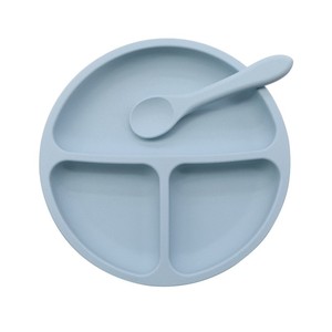 Plato de Silicona de Grado Alimenticio con Divisiones para Bebés, Bandeja Antideslizante de Silicona para Alimentos, Plato de Alimentación para Niños con Succión - Product Image 6