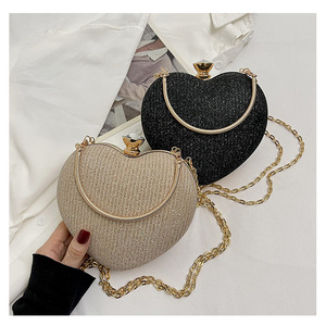 Luxury Diamond Dinner <strong>Clutch</strong> <strong>Bag</strong> Purses Latest Popular <strong>Peach</strong> Heart Crossbody Tote Evening <strong>Bags</strong> for Women Party Accessory - Product Image 3