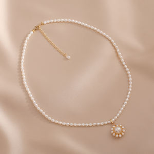 1479 Pearl <b>Pendant</b> 14k Gold Plated <b>Small</b> Rice Pearl <b>Necklace</b> - Product Image 1